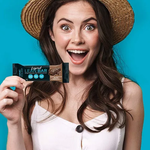 Vista 8 de GNC Total Lean - Barra magra en capas, chocolate y menta, 9 barras Delivers 16g of High Quality Protein to Satisfy Hunger Between Meals as a Sweet