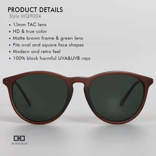 Vista 5 de Gafas de sol polarizadas para mujer, 100% bloqueo UV, retro, redondas, a la moda, lentes de sol espejadas para hombre y mujer