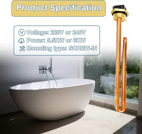 Vista 3 de Elemento calentador de agua HE 55220 mejorado, para Ecosmart ECO POU 6, ECO 8, ECO 11, Rheem, Eemax, Richmond calentadores de agua eléctricos sin