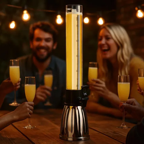 Vista 7 de OGGI Beer Tower - Dispensador de bebidas de 88 onzas con espita y tubo de hielo, torre Margarita, torre Mimosa, dispensadores de bebidas perfectos