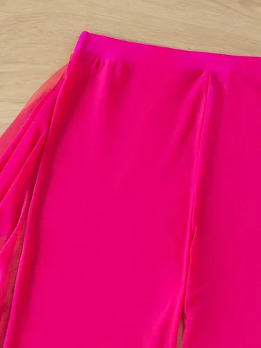 Vista 4 de MakeMeChic Traje de baño de 3 piezas para mujer, conjunto de bikini sólido halter con volantes transparentes