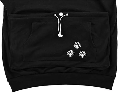 Vista 8 de Sudadera de manga larga con capucha para cachorros y gatos, perros y canguro, Gris