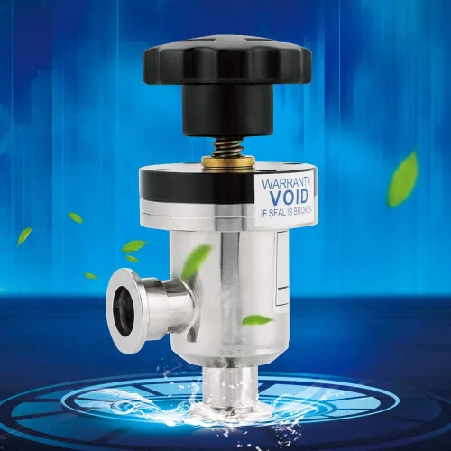 Vista 5 de Yosoo KF25 304 válvula de acero inoxidable de alto vacío manual de ángulo recto válvula de aislamiento de fuelle