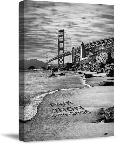 Vista 18 de Autumn Path - Lienzo personalizado o impresión fotográfica y obra de arte enmarcada con nombres de pareja, fecha especial en impresiones, gran