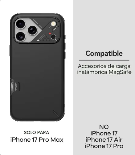 Vista 2 de Aulumu A17 Shockproof iPhone 17 Pro Max Case with Camera Control CoolHyper Aluminum Alloy Camera Frame Multi-Layer Composite Protection