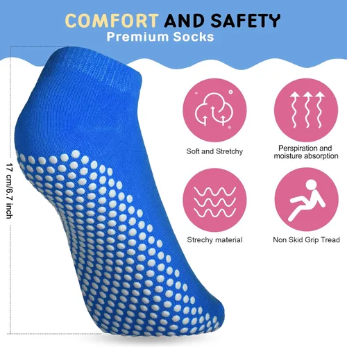 Vista 2 de 30 pares de calcetines antideslizantes de yoga con agarres, calcetines deportivos suaves y coloridos para mujeres y hombres, barra de yoga, 10