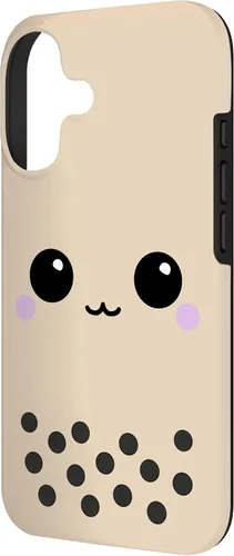Vista 2 de Lindo Kawaii Bubble Tea Boba Tea Boba Face Case para iPhone 17