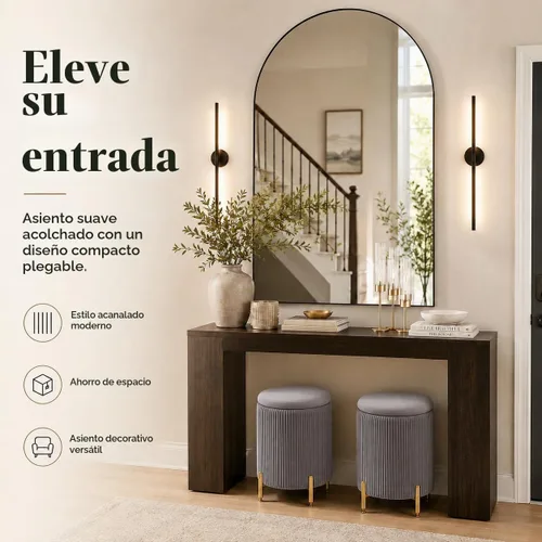 Vista 13 de Otomana de almacenamiento con patas de metal,Asiento tapizado de terciopelo Negro