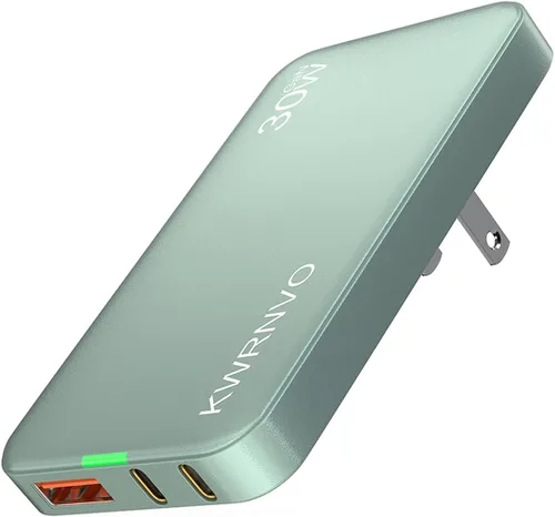 Vista 10 de Cargador de pared USB plano, 3 puertos ultra delgado cargador de pared rápido para Pixelbook, iPad Pro, iPhone 17/16/15/14 negro