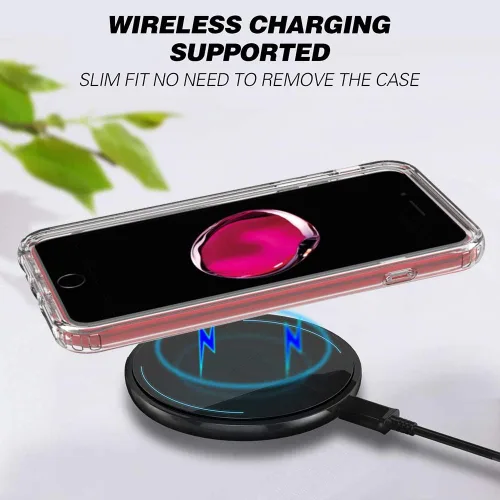 Vista 7 de Funda protectora sólida de cristal resistente de 360° con protector de pantalla compatible con iPhone 7 Plus/8 Plus (5.5 pulgadas), transparente