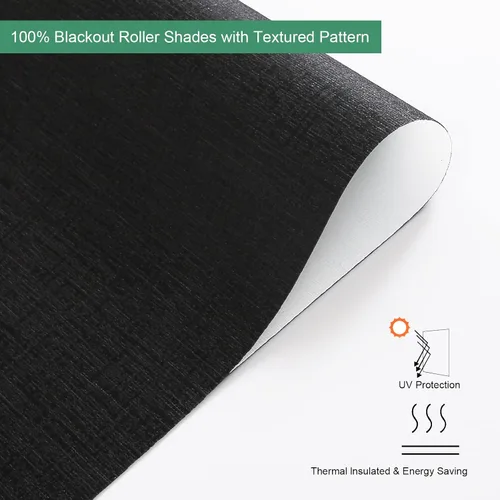Vista 2 de Tonature Persianas enrollables sin cordones 100 % opacas con patrón de jacquard, protección UV, aislamiento térmico, persianas enrollables