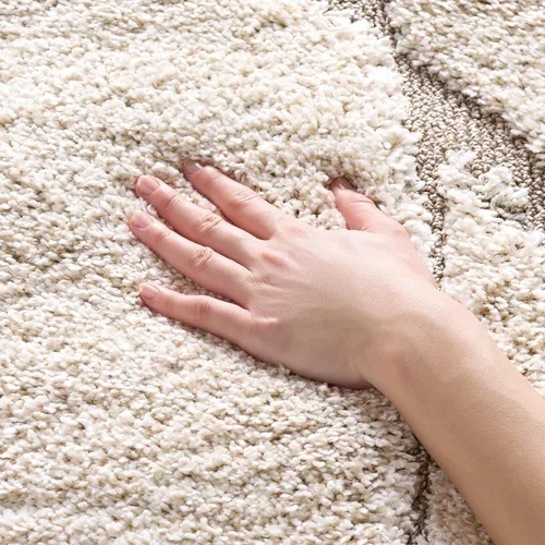 Vista 19 de Safavieh Florida Shag Collection - Alfombra de área de 2 x 3 pies, color crema/beige, diseño geométrico, felpa de 1.2 pulgadas de grosor, ideal