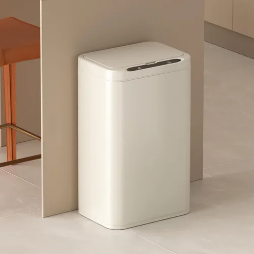 Vista 15 de ELPHECO Basurero de acero inoxidable para oficina, con sensor de movimiento, sin contacto, cubo de basura inteligente automático para cocina, Verde
