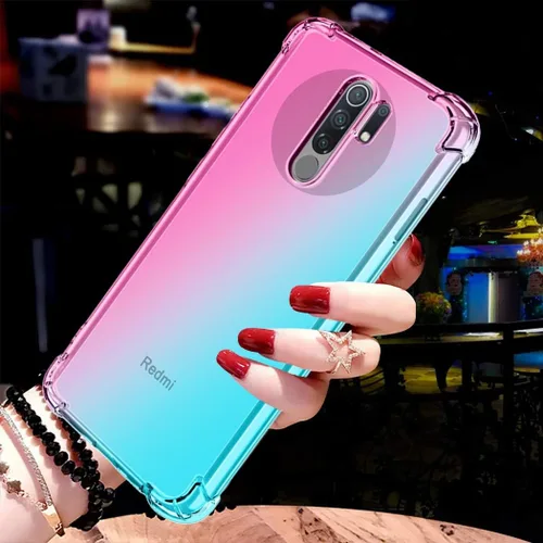 Vista 5 de Para Redmi 9 M2004J19C Caso, Claro Lindo Gradiente Teléfono Caso Delgado Anti Scratch Flexible TPU Cubierta Protectora a Prueba de Golpes