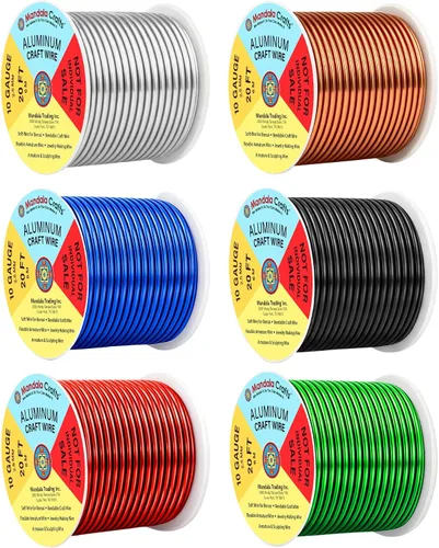 Vista 38 de Mandala Crafts - Alambre de aluminio anodizado de calibre 22 para hacer joyas - 137.2 m de alambre flexible surtido y coloreado - Doble para bonsái