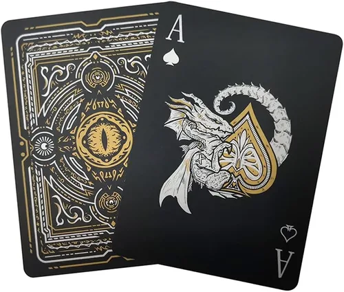 Vista 10 de ACELION Cartas de juego impermeables, cartas de plástico, baraja de cartas, tarjetas de póquer de regalo (negro)