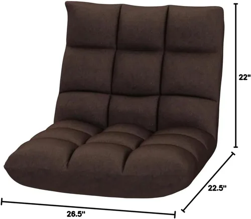 Vista 3 de BestComfort Silla de suelo con soporte de respaldo, sillas de juegos de suelo con 14 posiciones ajustables, cama acolchada, asiento plegable