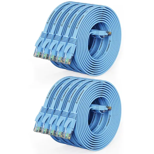 Vista 27 de Cable Ethernet Cat 6 de 1 pie (paquete de 10) (a un precio Cat5e pero mayor ancho de banda) Cables de red planos de Internet - Cable de conexión