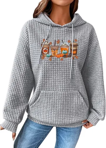 Vista 156 de SHAOBGE Sudaderas con capucha de gran tamaño para mujer, sudaderas con capucha para entrenamiento, suéteres casuales y cómodos trajes de moda