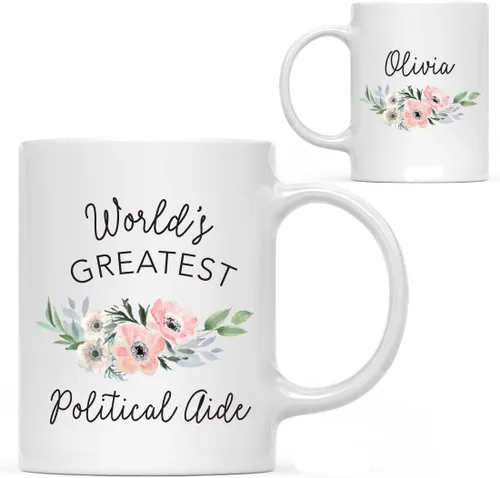Vista 52 de Andaz Press Taza de café personalizada de 11 onzas, taza ejecutiva de relaciones públicas más grande del mundo, flor de anémona rosa, 1 paquete