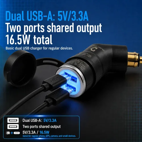 Vista 7 de Cliff Top Cargador USB DIN para motocicleta, adaptador de corriente para motocicleta de 3.3 amperios con enchufe DIN Hella, compatible con BMW