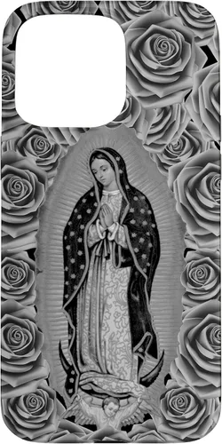 Vista 30 de Funda para iPhone 14 Pro Max Our Lady Virgen De Guadalupe Virgen María Floral