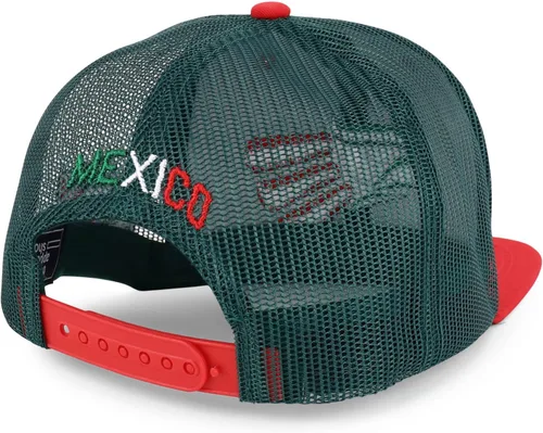 Vista 3 de Trendy Apparel Shop XXL Hecho En Mexico Eagle 3D Bordado Flatbill Snapback Mesh Cap