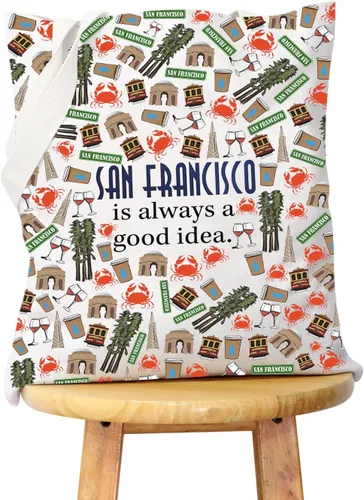 Vista 7 de WCGXKO Bolsa de maquillaje con cremallera para regalo de San Francisco Skyline, San Francisco, Cremallera