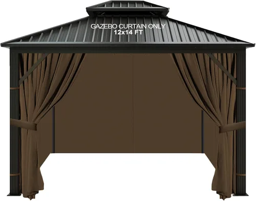 Vista 8 de slashome - Cortinas impermeables para gazebo de 10'x10', para exteriores, negras, universales, de repuesto, 4 paneles, paredes laterales