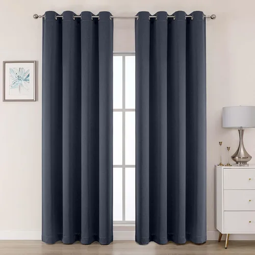 Vista 46 de OWENIE Cortinas 100% opacas de 63 pulgadas de largo, 2 paneles para dormitorio, sala de estar, cortinas superiores con ojales con aislamiento Negro