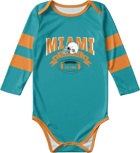 Vista 2 de Ropa de bebé personalizada de manga larga de fútbol ropa de bebé recién nacido, número de nombre personalizado, regalos de bebé niño niña
