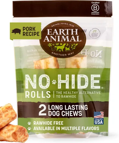 Vista 23 de Earth Animal No Hide - Masticables sin cuero para perros pequeños, sabor a tocino y queso de hamburguesa de la parrilla, libres de cuero crudo - 6