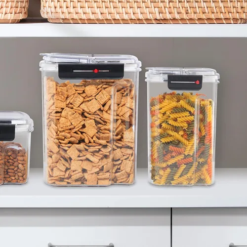 Vista 3 de Oggi Easi Grip - Contenedor de almacenamiento a prueba de humedad de 57 onzas, recipiente sellable sin BPA, tapa de vertido abatible, recordatorio