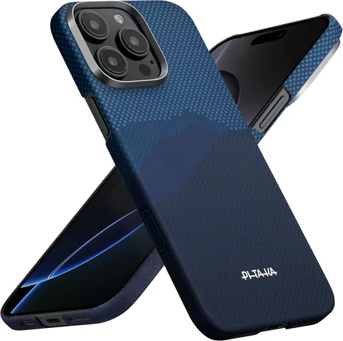Vista 12 de pitaka Funda para iPhone 16 Pro de 6.3 pulgadas, compatible con MagSafe, ultra delgada, con sensación sin funda, tejido de fibra de aramida 600D