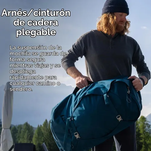 Vista 4 de Mochila de viaje Osprey Farpoint 80L para hombre, negra Negro