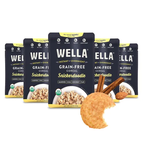 Vista 10 de Wella Cereal de Avena Alternativa, Cereal Caliente para el Desayuno Sin Gluten, Sin Granos Paleo Orgánico Vegano Alto en Proteínas Superalimento a