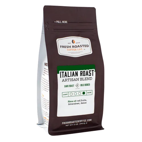 Vista 33 de Fresh Roasted Coffee, Blackbeard's Revenge, 12 onzas, tostado medio, Kosher, grano entero