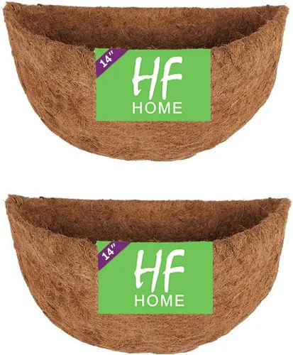 Vista 12 de HFHOME 4 piezas de revestimiento de coco medio redondo de 12 pulgadas, maceta de pared de medio círculo de 12 pulgadas, forros de repuesto de fibra