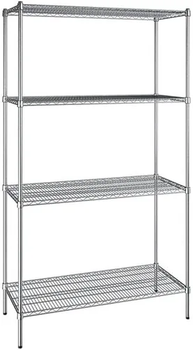 Vista 335 de Kit de 4 estantes de epoxi verde NSF de 21 x 72 pulgadas con postes de 86 pulgadas, estantería de almacenamiento resistente, kit de estantería