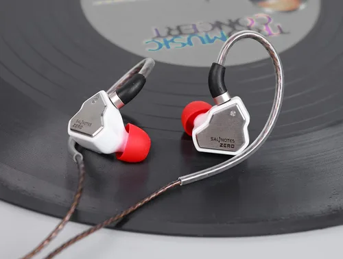 Vista 5 de Linsoul 7Hz Salnotes Zero HiFi 0.394 in Dynamic Driver In-Ear Earphone IEM con diafragma compuesto de metal placa frontal de acero inoxidable Blanco