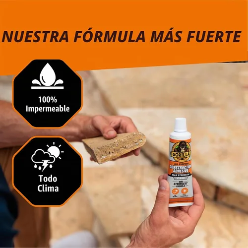 Vista 5 de Gorilla Max Strength - Adhesivo transparente para construcción, tubo de compresión de 2.5 onzas, transparente, (paquete de 1)