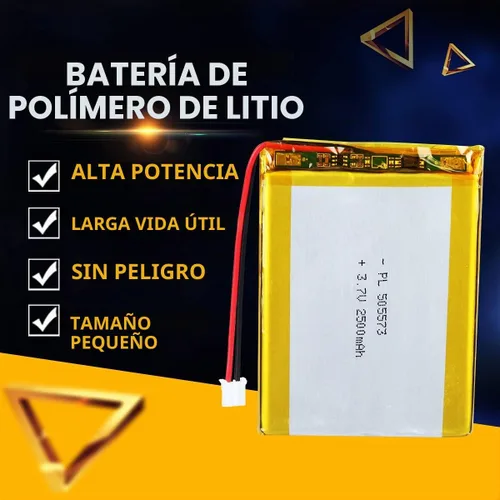 Vista 5 de YDL 3.7V 2500mAh 505573 Batería Lipo Recargable de Polímero de Iones de Litio con Conector PH2.0mm JST