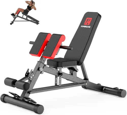 Vista 10 de K KiNGKANG Adjustable Weight Bench for Home Gym Full Body Strength Training Negro