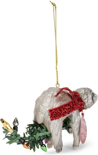 Vista 5 de DEMDACO Perezoso perezoso alrededor del árbol de Navidad, adorno de resina para árbol de Navidad, 3.5 x 2.5 pulgadas