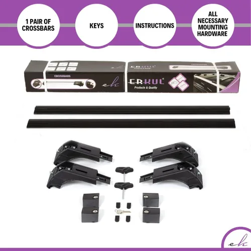 Vista 6 de ERKUL Barras transversales de techo para Ford Edge 2015-2024 Barras transversales de aluminio con bloqueo antirrobo para techo Compatible