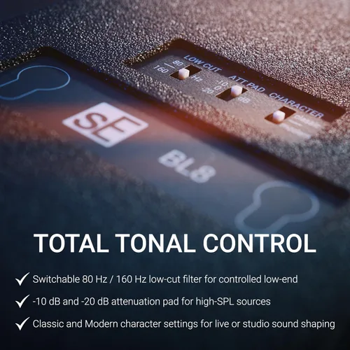 Vista 5 de SE ELECTRONICS BL8 Micrófono de límite medio cardioide para tambores, piano de cola, ambiente, Miking de piso y escenario y más, micrófono