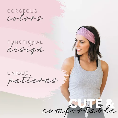 Vista 84 de Maven Thread 4" Wide Workout Headbands for Women – Non-Slip Sweatbands for Gym, Running & Yoga