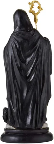 Vista 2 de Christian Brands Estatua de San Benito para decoración del hogar, decoración de estantes y mantos, figura de San Benito con Biblia y Crozier, regalo