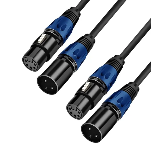 Vista 8 de Cable de luz de escenario DMX de 11.8 pulgadas, cable XLR DJ, conector XLR macho de 3 pines a conexión XLR DMX hembra de 5 pines para, foco de luz