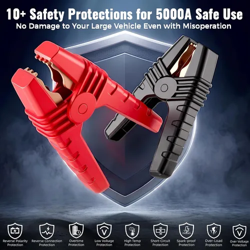 Vista 7 de Arrancador de salto 5000A 20000mAh con compresor de aire 160PSI